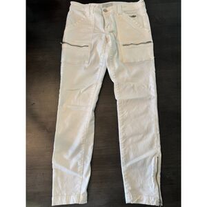 Joie White Skinny Cargo Jeans Size 27 Ankle Zip Utility Pants Women's